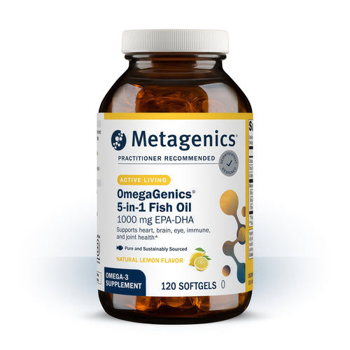 Metagenics OmegaGenics Omega-3 Fish Oil 1000mg EPA DHA -High Potency Omega 3 Supplement for Heart, Brain & Joint Health-Sustainably Sourced- 120 Softgels