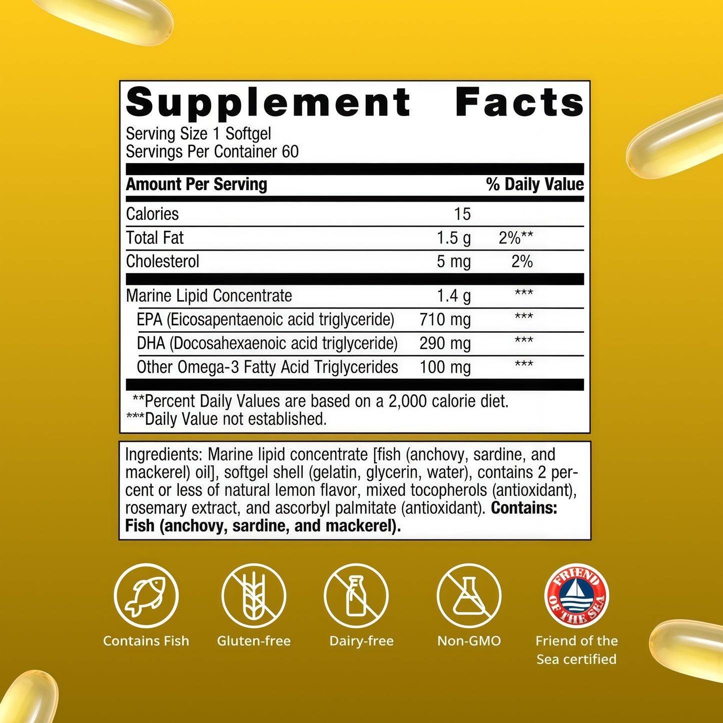 Metagenics OmegaGenics Omega-3 Fish Oil 1000mg EPA DHA -High Potency Omega 3 Supplement for Heart, Brain & Joint Health-Sustainably Sourced- 120 Softgels