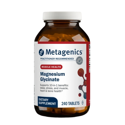Metagenics Magnesium Glycinate 100mg-Highly Absorbable Magnesium Supplement for Sleep, Stress Relief & Muscle Relaxation - Bone, Heart & Nerve Health-Non-GMO, Gluten-Free-240 Tablets