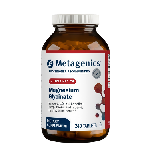 Metagenics Magnesium Glycinate 100mg-Highly Absorbable Magnesium Supplement for Sleep, Stress Relief & Muscle Relaxation - Bone, Heart & Nerve Health-Non-GMO, Gluten-Free-240 Tablets